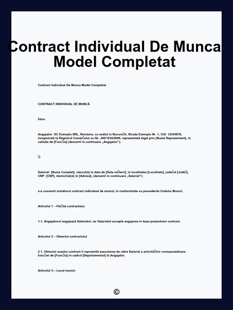 efectele contractului individual de muncă