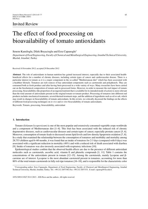Effect Of Food Processing