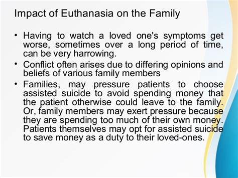 effects of euthanasia on family