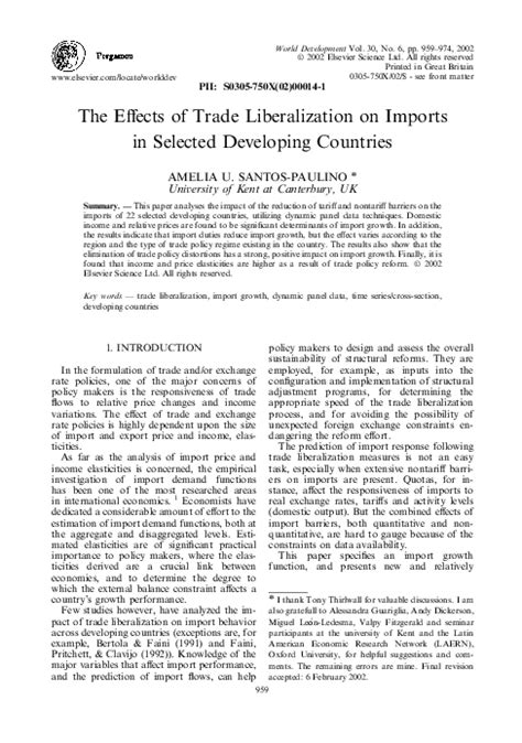 effects of trade liberalization on developing countries