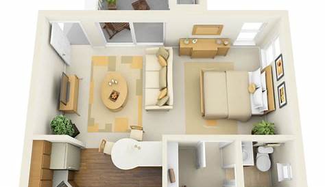 One room apartment layout ideas 12 | Studio floor plans, Studio