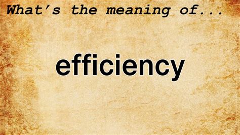 efficiency meaning in punjabi