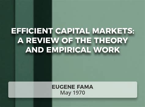 efficient capital markets a review