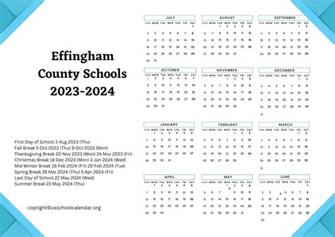 effingham county school calendar 24-25