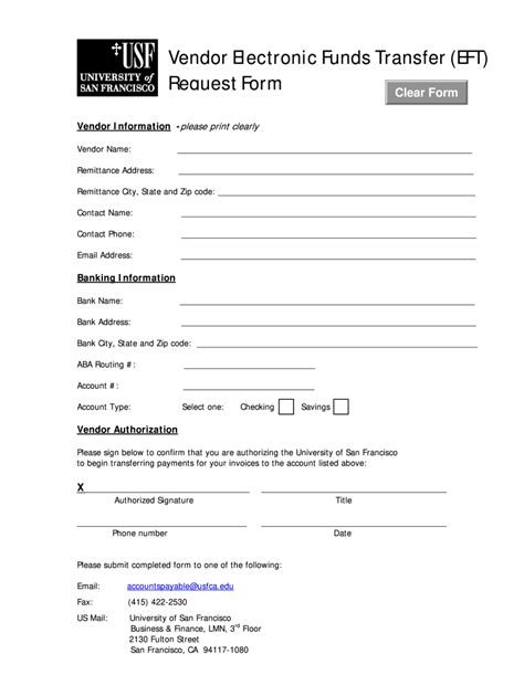 eft information request form template
