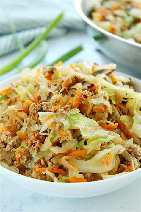 egg roll in a bowl with coleslaw mix