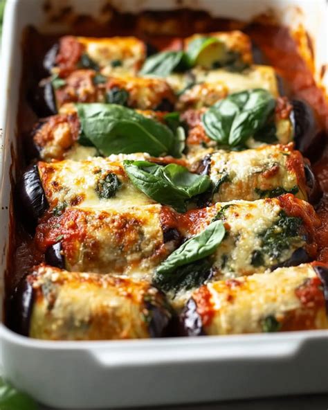 Skinny Eggplant Roll Ups Recipes Food and Cooking