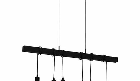 EGLO hanglamp Townshend zwart/eiken