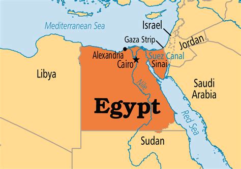 egypt is bordered by what countries