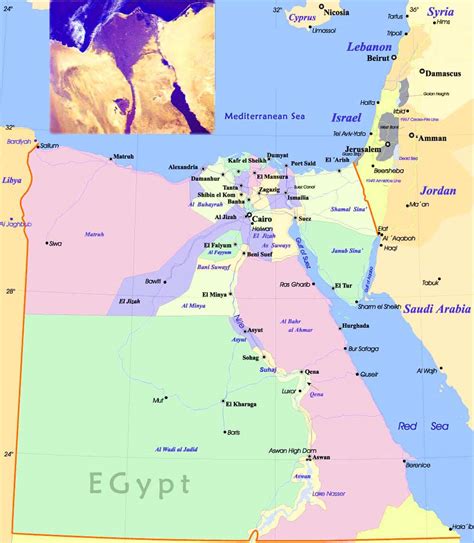 Egypt Political Map and Facts Mappr