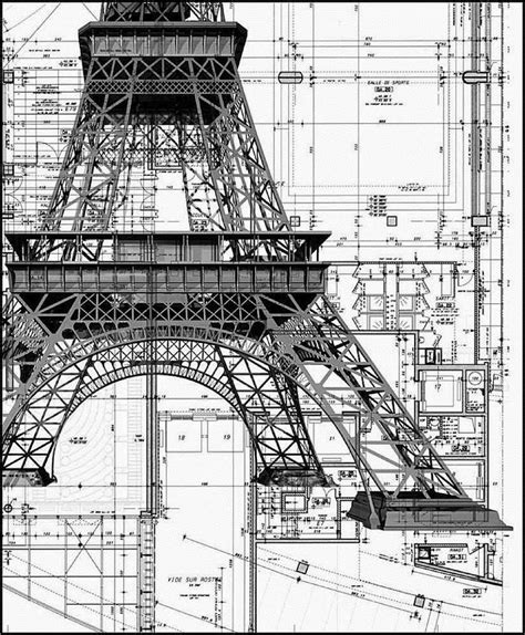 eiffel tower architecture drawing