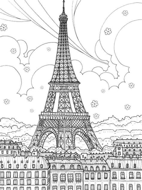 Eiffle Tower Coloring Page