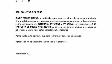 Carta de Solicitud de Servicio | PDF