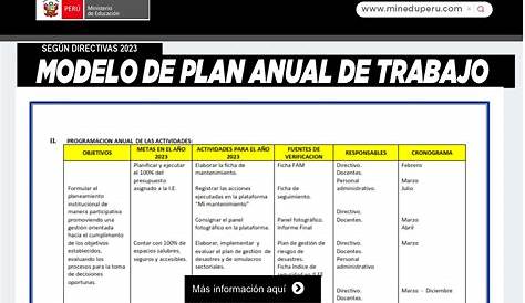 Ejemplo De Plan Anual De Trabajo Secundaria 2019 Ejemplo Sencillo