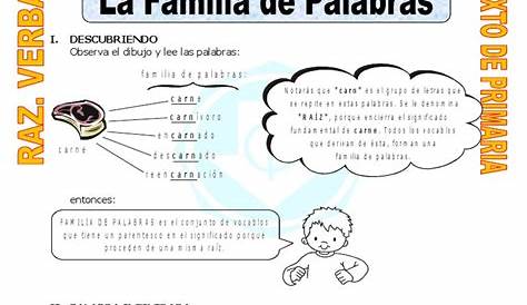 Actividad de Familia de palabras para Tercer grado | Familia de