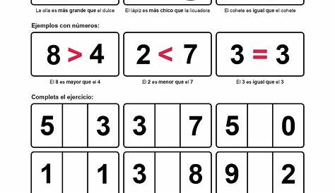 Mayor que, Menor que - Ficha interactiva | Math for kids, Colorful