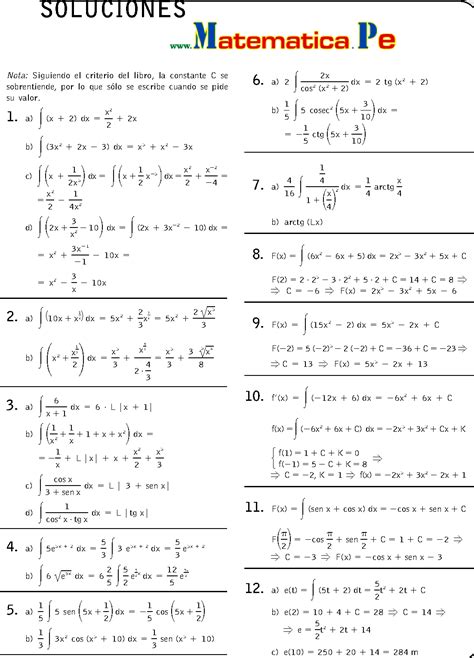 ejercicios de integrales con soluciones