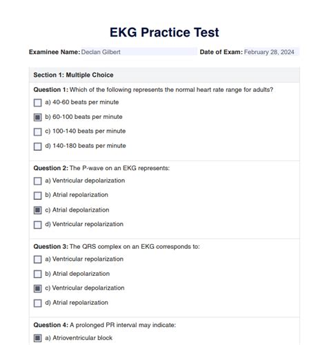 ekg certification practice exam