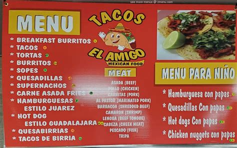 el amigo menu with prices