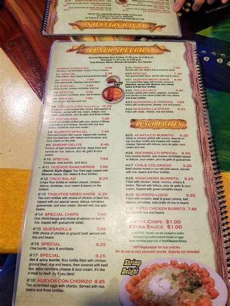 El Burrito Big Rapids Menu