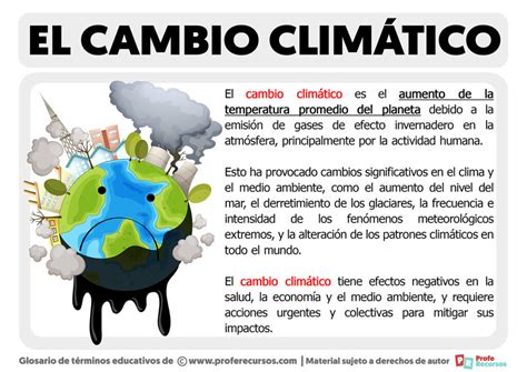 el cambio climático definición
