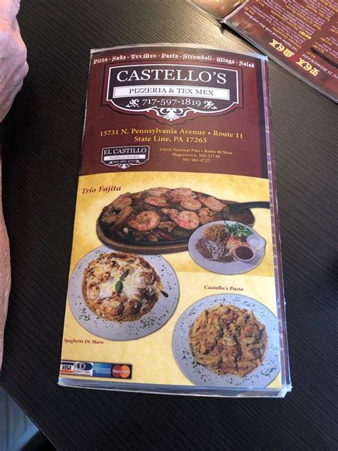 el castillo restaurant state line pa menu