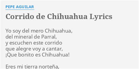 el corrido de chihuahua lyrics