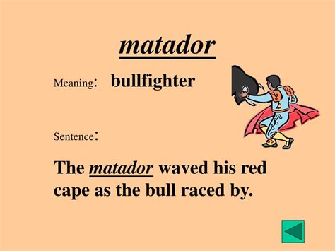 el matador meaning in english
