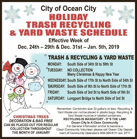 el paso trash collection holiday schedule