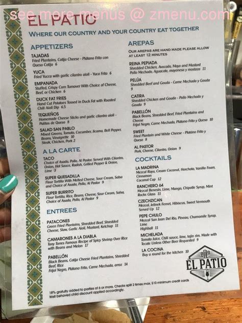 El Patio Menu Berkeley