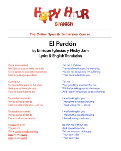 El Perdon English Version (Lyrics) YouTube