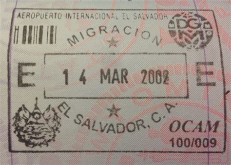 el salvador passport stamp