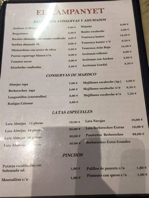el xampanyet barcelona menu