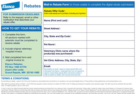 Elanco Printable Rebate Form