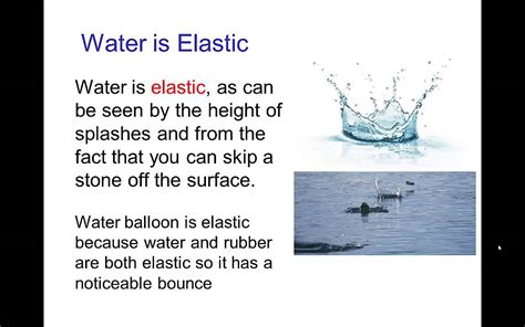 elasticity of water and air
