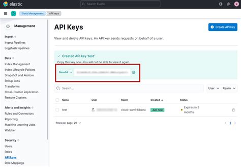 elasticsearch create api key for another user