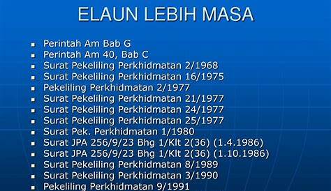 PERINTAH AM BAB G III 1974 ELAUN LEBIH