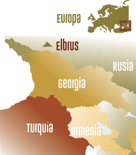 elbrus en el mapa de europa