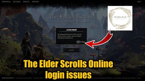 elder scrolls online login issues