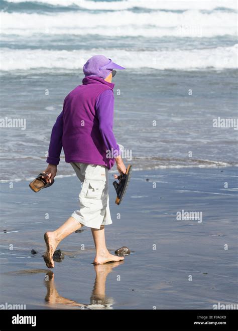 Elderly Walking Barefoot