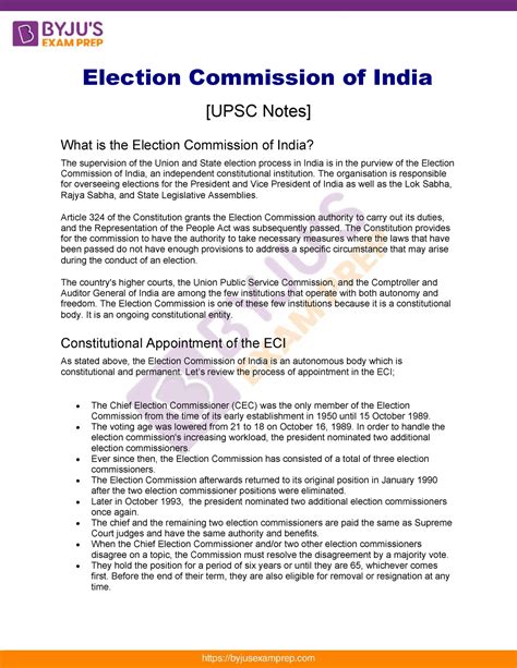 election commission notes upsc