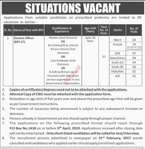election commission of pakistan jobs