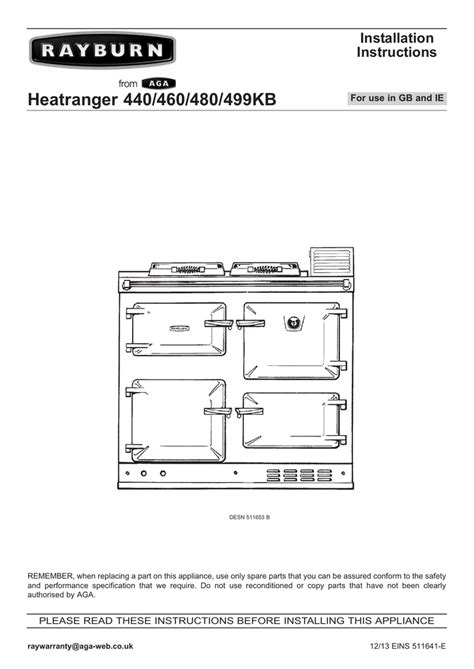 Electric Aga Installation Instructions