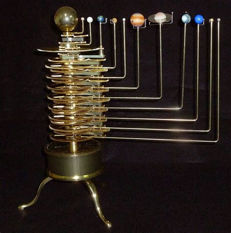 electric brass solar system model