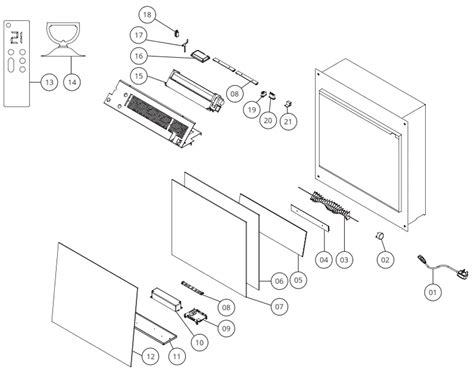 Electric Fireplace Glass Exploded