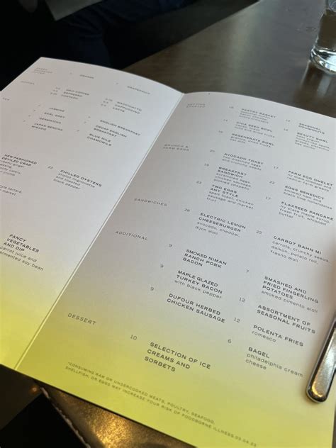 Electric Lemon Menu Brunch