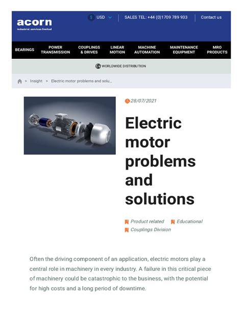 electric motor problems and solutions