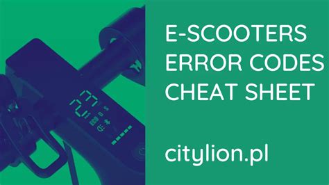 Electric Scooter Error Codes E10