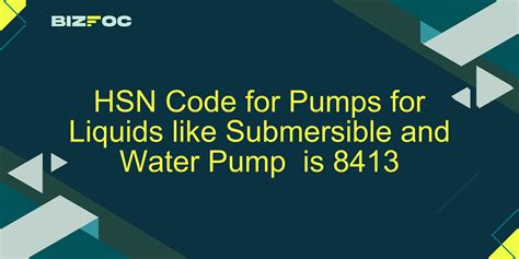 Electric Water Pump Hsn Code
