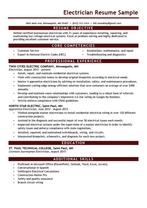Electrical Technician Resume Samples QwikResume